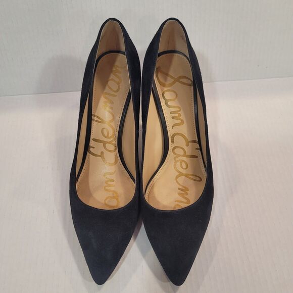 Sam Edelman Tonia Black Suede Leather Spikes Heels Size 9.5M Pointed Toe Pump - Picture 2 of 9